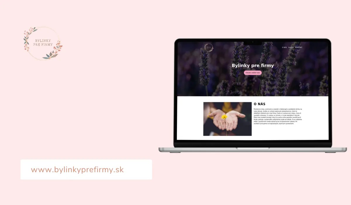 Webová stránka pre Bylinky pre firmy – ukážka aromaterapie