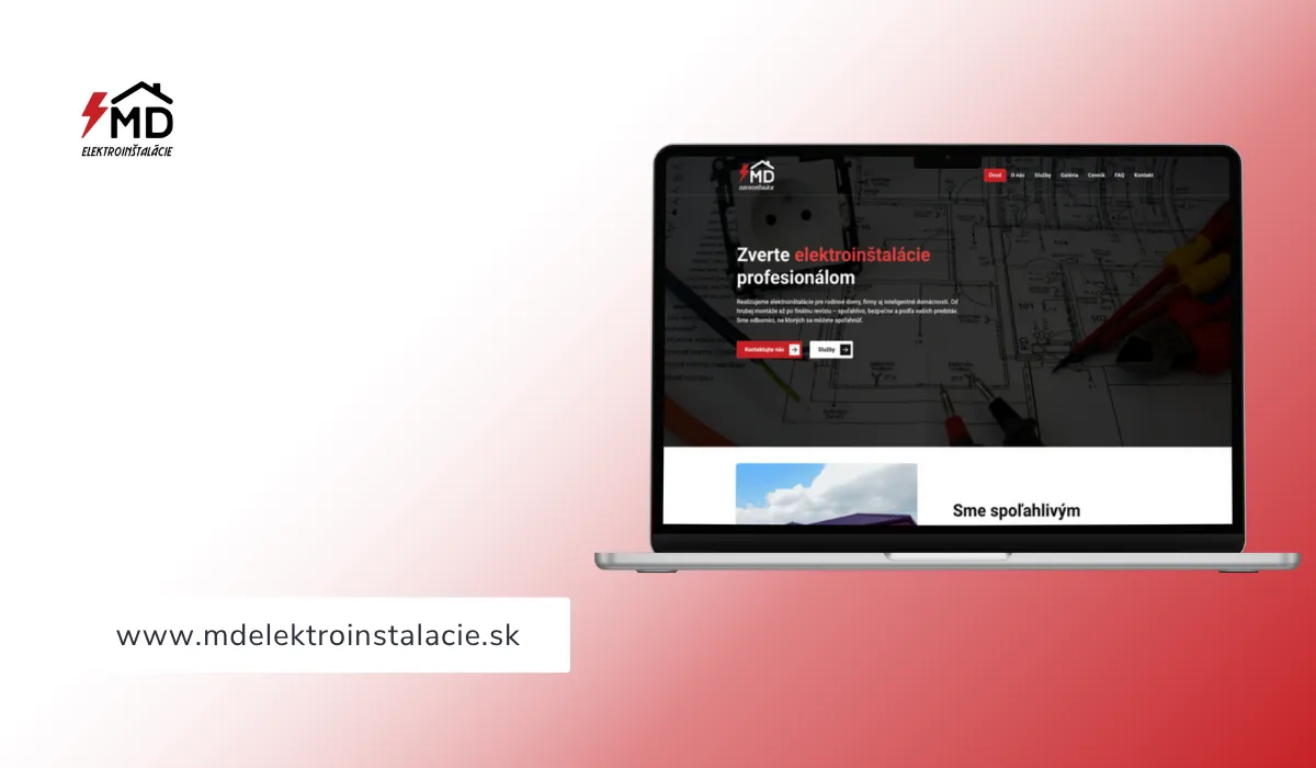 Web nášho zákazníka MD | Elektroinštalácie