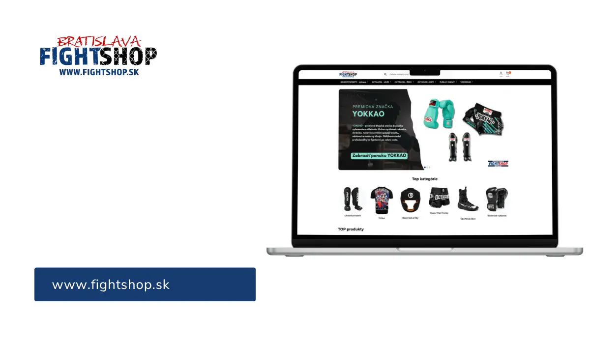 E-shop nášho klienta fightshop.sk predávajúci športové vybavenie