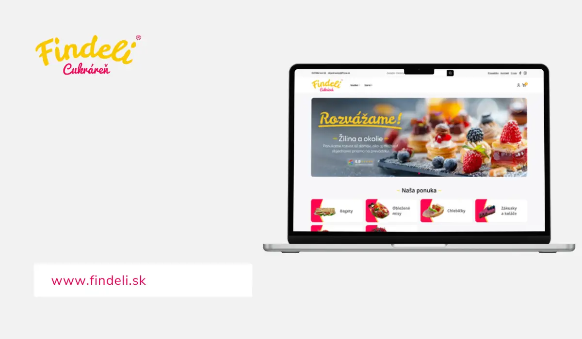 E-shop na mieru pre Findeli s online objednávkou chlebíčkov a rezerváciou termínu