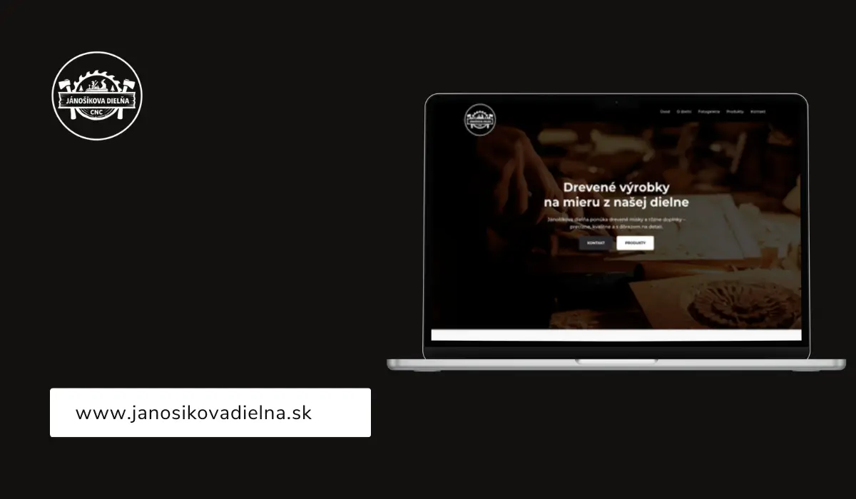 Web janosikovadielna.sk s prezentáciou remeselných výrobkov a tradičným dizajnom
