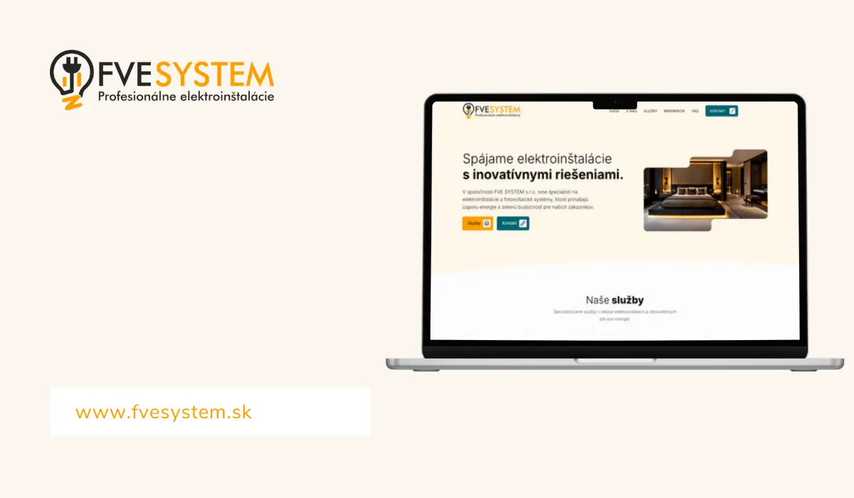 Web fvesystem.sk s ponukou elektroinštalácií a fotovoltaických systémov
